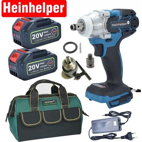 Brushless Cordless Electric Impact Wrench Socket Rechargeable 1/2 inch Wrench Power Tools Lithium-Ion Battery