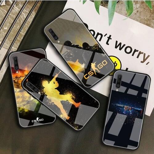 CS GO Gun Game Tempered Glass Case For Samsung Galaxy A 10S 10E 20S 20E 30S 40 50S 60 70 80 90 6 7 8 Shell