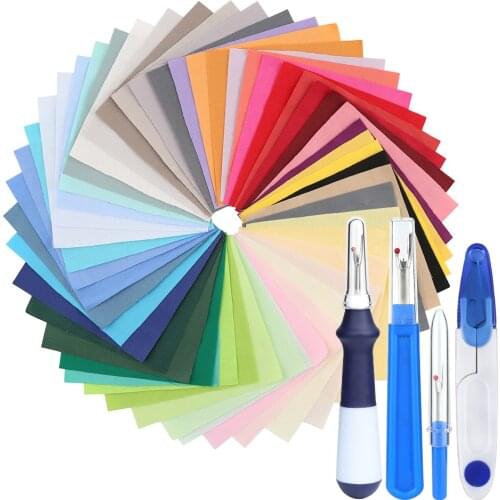 Dailylike 50 Pcs Cotton Fabric Bundles Sewing Patchwork Craft Cotton Quilting Fabric With Sewing Seam Ripper