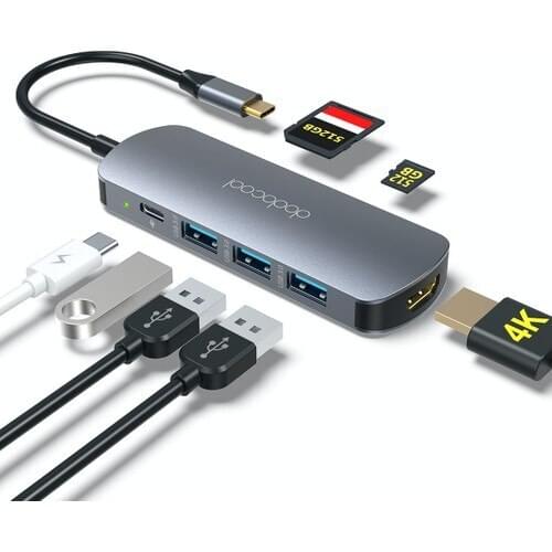 Dodocool DC76 7 in1 Usb-C Hub 4K Sd/tf 100W