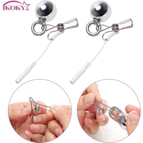 IKOKY Metal Ball SM Products Sex Toys for Woman Sex Products Adult Games Electro Shock Nipples Clamps Accessories