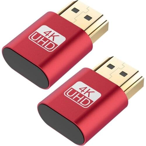 2Pcs 4K HDMI-compatible DDC EDID Dummy Plug VGA Virtual Display Emulator Connector Adapter Fit for Windows For OSX For Linux