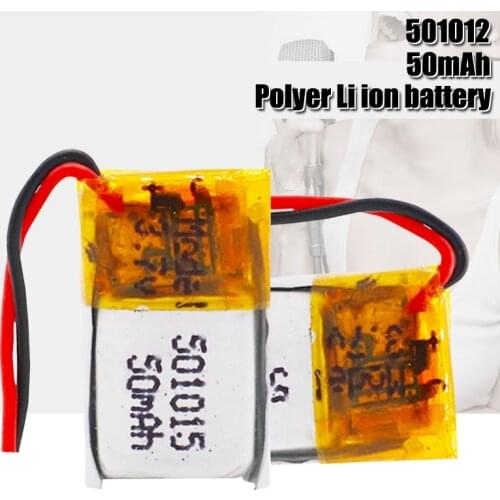 501012 3.7V 50mah Lithium Polymer Rechargeable Batteries For MP3 MP4 MP5 GPS Toy bluetooth headphone speaker recorder Lipo cells
