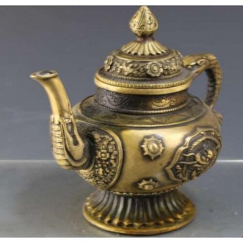 Copper Statue Dragon pot ornament, kettle and teapot home decoration crafts