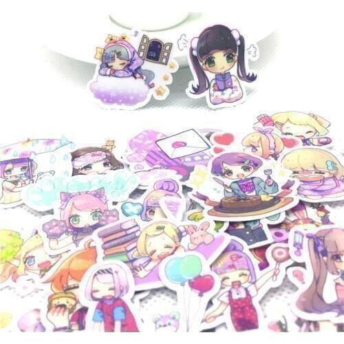40 Pcs/lot Anime little girl funny paper Sticker Decal For Phone Laptop Bicycle Notebook Backpack Kids Toy stickers scrapbooking