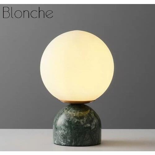 Nordic Bedside Marble Table Lamp Modern Minimalist Living Room Bedroom Study Room Table Light Fixture Restaurant Cafe Desk Lamp