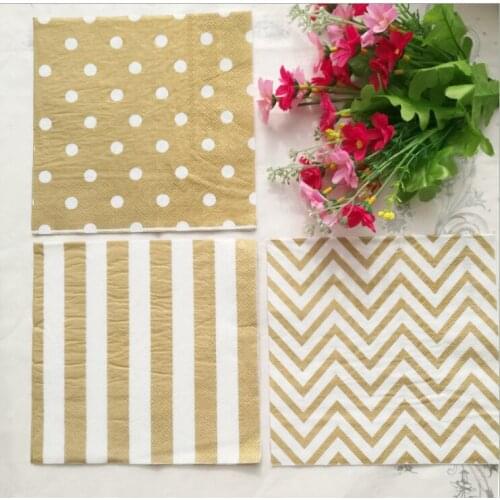 Wholesales 16.5x16.5cm Paper Napkin Tissue Sets Biodegradable 20Pcs/Poby Bag Food Grade Paper and Ink