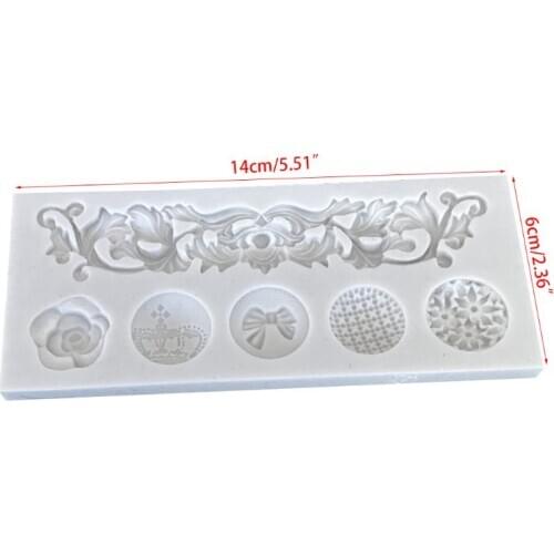 DIY Baroque Scroll Relief Cake Border Baroque Silicone Molds for Cake Cupcake Topper Chocolate Candy
