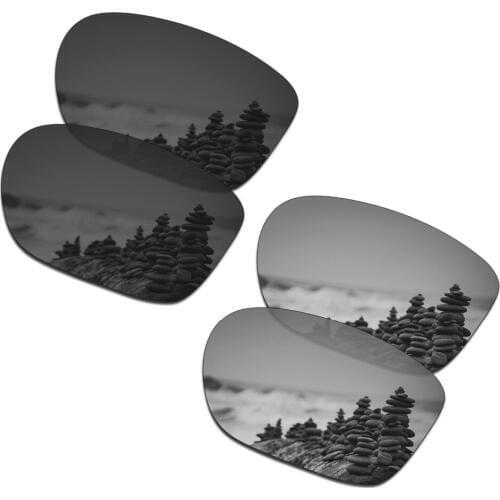 SmartVLT 2 Pairs Polarized Sunglasses Replacement Lenses for Oakley Crossrange Stealth Black and Silver Titanium