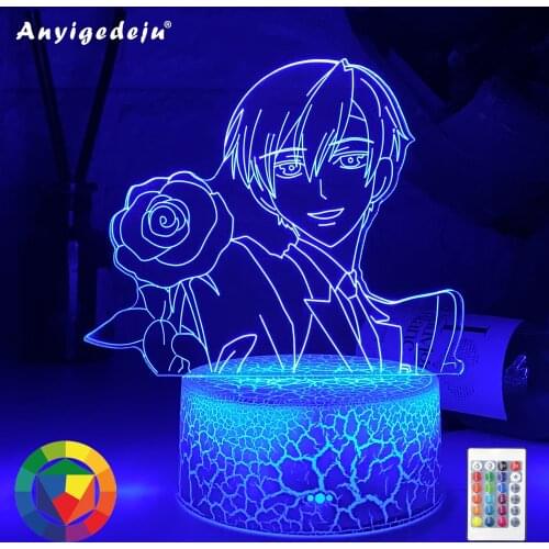 Anime Led Light Ouran High School Host Club Tamaki Suoh Figure for Room Decor Night Light Kid Bithday Gift Manga 3d Lamp Bedroom