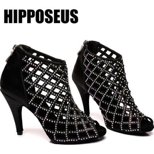 Latin Dance Shoes Women Professional Girls Ballroom Dance Shoes Ladies Tango Salsa Shoes6/7.5/8.5/9/10cm High Heel Dancing Shoes