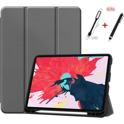 Ultra Slim Leather Case For iPad Pro 12.9 2020 4th generation Cover With Sleep Magnetic Trifold Case For iPad Pro 12.9 2020+gift