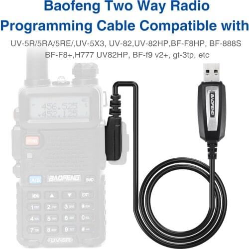 Baofeng 2 Pins Plug Upgrade CH340 USB Programming Cable for Baofeng UV-5R serise UV-82 BF-888S Kenwood wouxun Walkie Talkie