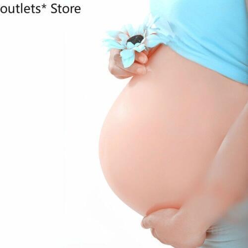Women Fashion 4 Size Silicone Fake Belly Artificial Fake Pregnancy Baby Tummy Pregnant Bump Bodysuit Body Shapers Handmade Gifts