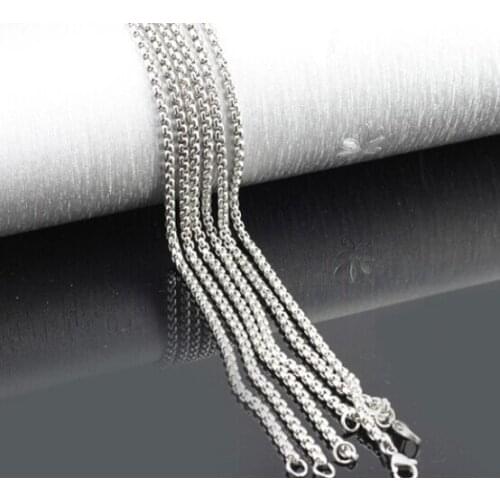 Large Wholesale 100pcs Lot Fashion Women Men Stainless Steel Strong 3mm Square Box- Link chain necklace 18-28