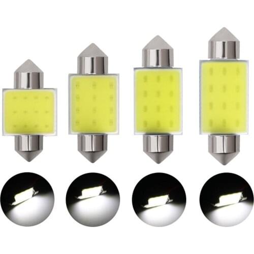1X C5W C10W LED COB Festoon 31mm 36mm 39mm 41mm White Bulbs For Auto Dome light License plate Interior Reading Light 6500K 12SMD
