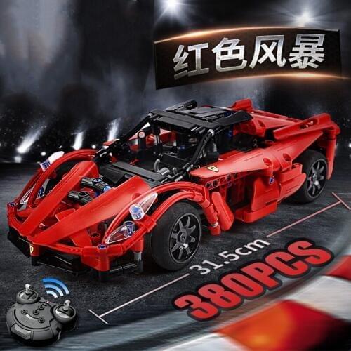 380pcs 2.4G Remote Control Building Blocks Car Red Model Bricks Compatible All Major Brands toys Xmas Gift for kids boy
