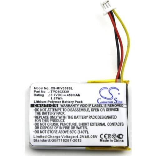 Cameron Sino 450mAh battery for MIO Mivue 338 358P 366 368 388 658p TPC402339 for PAPAGO F210 GPS, Navigator Battery