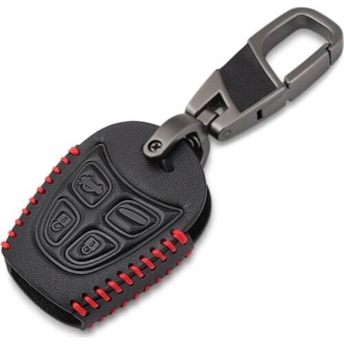 Car 4-Button Smart Key Leather Shell Case Protection Car Styling For SAAB 9-3 93 2003 -2009 Car Key Case