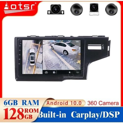 FOR Honda Fit RHD 2014-2017 Android10 Car DVD Player GPS Multimedia Auto Radio Car Navigator Stereo Receiver 128G built Carplay