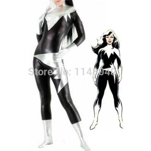 Alpha Flight Aurora Shiny Metallic Superhero Costume