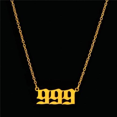 Angel Number 111 222 Pendant Necklace Number 000-999 Stainless Steel Chain Necklace for Women 2021 Fashion Jewelry Birthday Gift