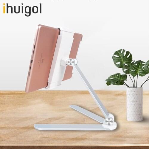 Ihuigol Phone Holder 360 Rotating Flexible Tablet Stand 2 in1 Wall Mount Stand Metal Bracket Adjustable For IPad iPhone 4-12inch