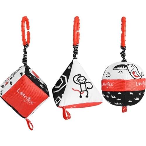 Baby rattles plush pendant three-piece set of sensory puzzle cloth ball bedside K1KC