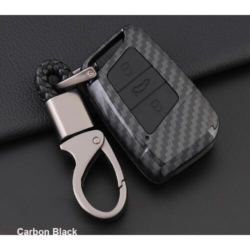 Jingyuqin 3B Carbon Fiber Silicone Key Case Cover For Volkswagen VW Magotan Passat B8 Skoda A7 Smart Key