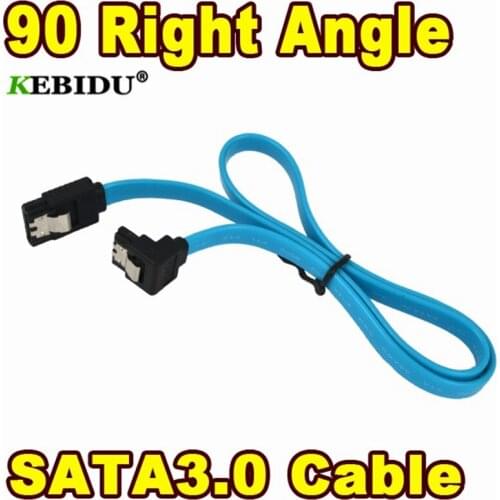 Kebidu Super Speed 30CM SATA 3.0 Cable Straight Right Angle 6Gbps 6GB/s SATA III SATA 3 Cable Flat Data Cord for HDD SSD
