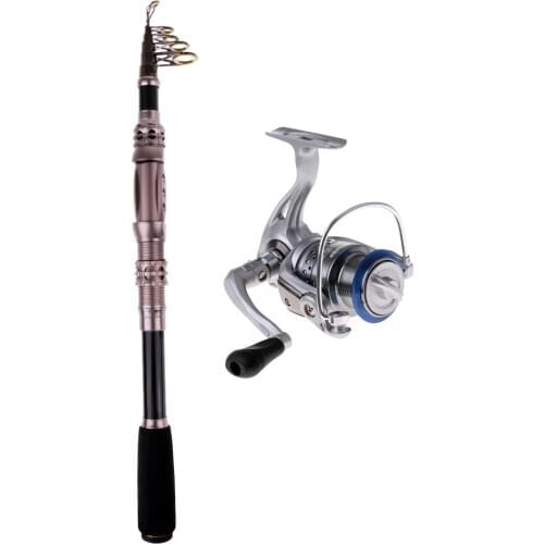 Fishing Rod and Spinning Reel Combos Foldable Rocker Arm Fishing Pole Sets