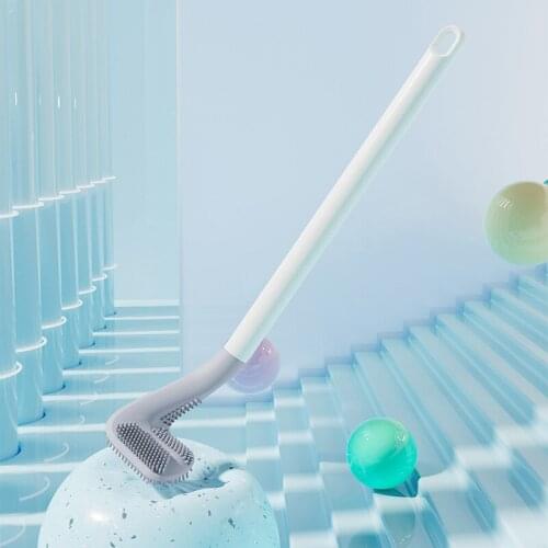 Creative Golf Shape Toilet Brush Wall Hanging Soft Glue No Dead Ends Toilet Brush Long Handle Cleaning Brush