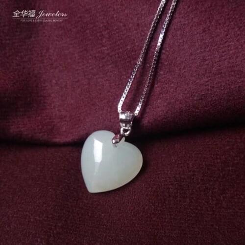 Natural Emerald Love Beads Pendant Jadeite Necklace Jewellery Fashion Accessories Hand-Carved Luck Amulet Gifts sweater chain