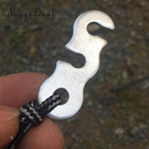 MagiDeal Lightweight 10Pcs Tent/ Awning Guy Line Runner Guyline Rope Lock Tensioner Tools Camping Supplies Tent Accessory Silver