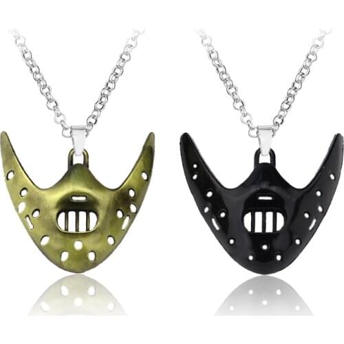 The Silence of The Lambs Mask Hannibal Lecter Horror Pendant Necklace Movie Jewelry Gifts