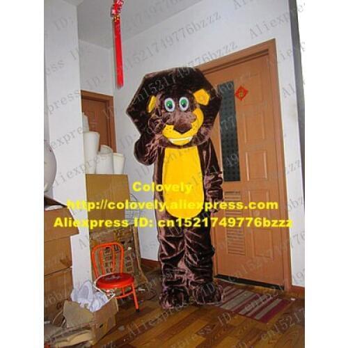 Fancy Brown Lion Mascot Costume Mascotte Simba Simbalion Leone Adult With Big Green Eyes Happy Face Big Head No.2503 Free Ship