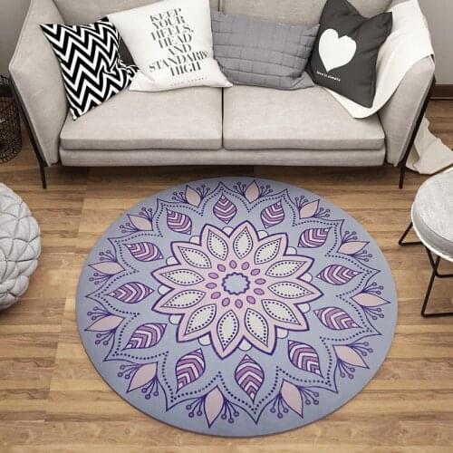 Fashionable Nordic Style Art Geometric Round Non-slip Rug Floor Mat Bedroom Living Room Home Decoration