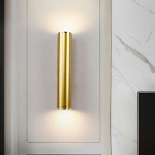 Gold Pipe Wall Lamps Tube Light Home Decor Bathroom Bedroom Lamp Wall Sconces Modern Led Mirror Light Loft Industrial Luminaire