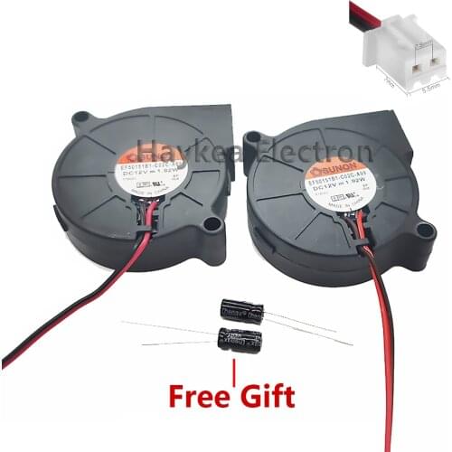 2pcs New For Sunon EF50151B1-C02C-A99 5015 12V 1.92W 50*50*15mm Ultra Quiet Humidifier Turbo blower cooling Fan