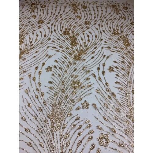 New design L-422 mesh glued glitter african lace fabric glued glitter sequins French tulle lace fabric