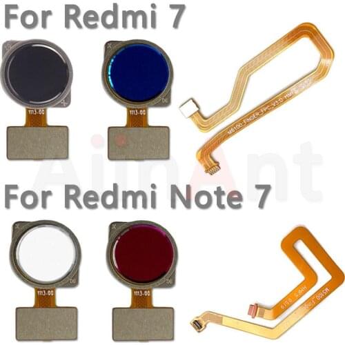Original Home Button Back Touch ID Scanner Flex For Xiaomi Redmi Note 7 Plus Prime Pro Fingerprint Sensor Flex Cable