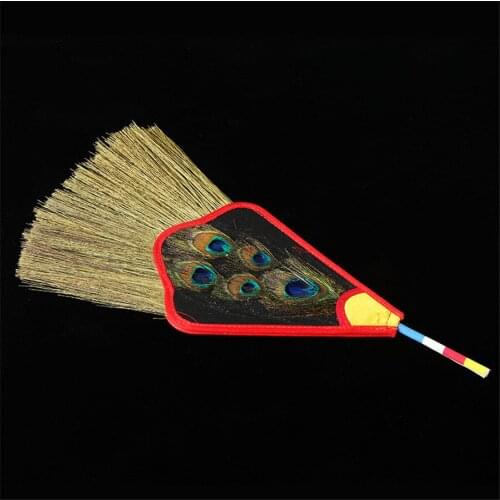 5/3/1 Eyes Tantric Buddhism Tibetan Dharma-Vessel Pink Reineckea Herb Exquisite Feather Satin Bumba Hand Fan Special Offer