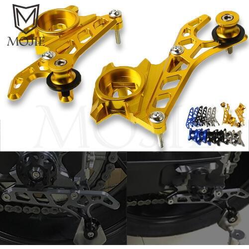 Motorcycle CNC Aluminum Rear Wheel Axle Stand Pick Up Hook Set With Swingarm Spools For Yamaha MT07 FZ07 MT-07 FZ-07 2014-2017