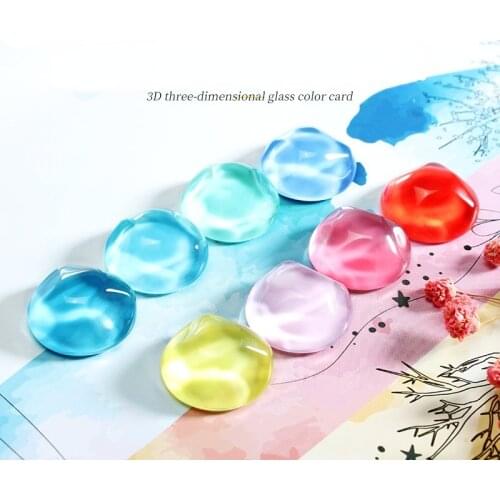 50PC/set heart-shaped water ripple nail glass color card transparent glass material peas shaped nail polish glue display card