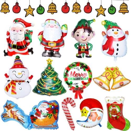 Christmas Foil Balloons Santa Reindeer Snowman Christmas Balloon Decorations Party Supplies New Year Christmas Party Balloons