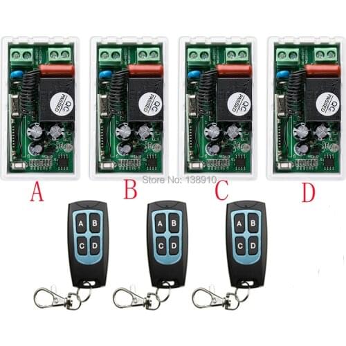 Most simple wiring New 220V 1CH 10A Wireless Remote Control Switch System 4*Receiver and 3*Transmitter Applicance Garage Door