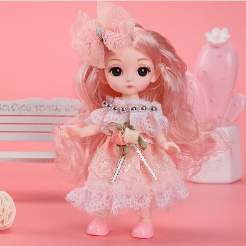 Movable Joints 17 Cm BJD Doll Makeup Dress Up Cute Dolls with Fashion Dress for Girls Toy Fashion Gift