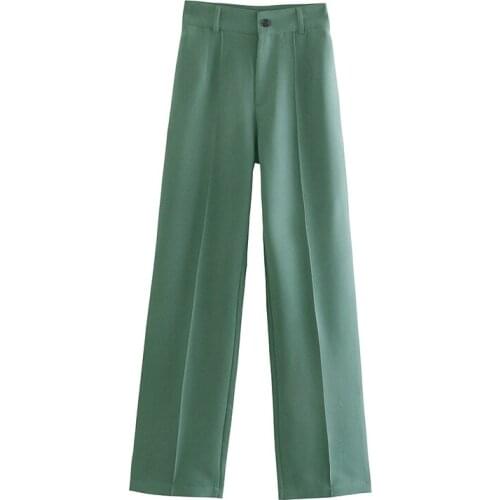 Chic Women Fashion Office Dress Vintage Straight Pants High Waist Zipper Fly Women Women Trousers SP1405