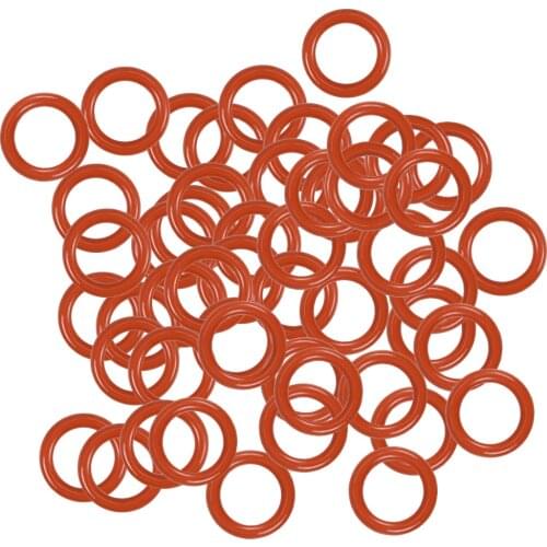 Uxcell 50Pcs Silicone O-Rings 4-9.5mm OD, 1-6.5mm Inner Diameter, 1.5mm Width, Seal Gasket Red to Heat Exchanger, Boiler etc