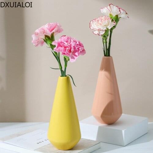 Ins modern minimalist ceramic vase living room dried flowers creative dining table floral decorations home furnishings DXUIALOI